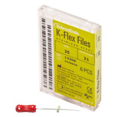 K-Flex, (21 mm) (ISO 25), K-reszelő (kézzel), Fogantyú - műanyag ISO 25 ISO színkódolt, Nemesacél, 21 mm, 6 darab