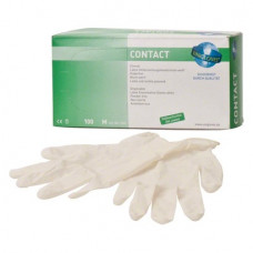 Contact (M), Kesztyűk (Latex), nem steril, Egyszerhasználatos termék, Latex, M (közepes), 100 darab
