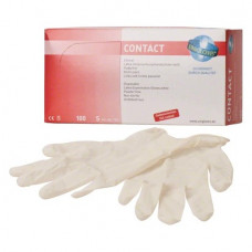 Contact (S), Kesztyűk (Latex), nem steril, Egyszerhasználatos termék, Latex, S (kicsi), 100 darab