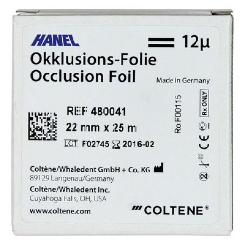HANEL Occlusions-Folie, doppelseitig 12 µm Rolle 25 m, fekete, 22 mm breit