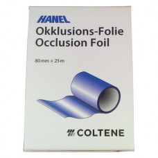 HANEL Occlusions-Folie, doppelseitig 12 µm Spenderbox 25 m rot, 80 mm breit