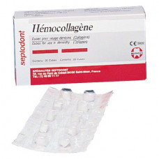 Hemocollagene, (15 x 15 x 8 mm), Haemostypticum, Egyszeri dózis, sterilen csomagolva, felszívódó, Kollagén, 24 darab