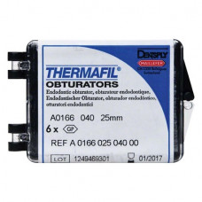 Thermafil (25 mm) (ISO 40), Obturator, ISO 40 röntgenopák, Guttapercha, műanyag, 25 mm, 6 darab