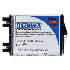 Thermafil (25 mm) (ISO 50), Obturator, ISO 50 röntgenopák, Guttapercha, műanyag, 25 mm, 6 darab