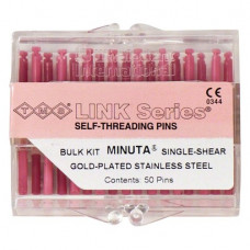 TMS LINK (Minuta), Parapulpális csap, rózsaszín, aranyozott, Nemesacél, 0,35 mm, 50 darab