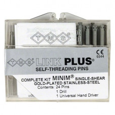 TMS LINK (Minim), Parapulpális csap, szürke, aranyozott, Nemesacél, 0,525 mm, 24 darab