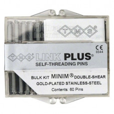 TMS LINK (Plus 2 in 1) (Minim), Parapulpális csap, szürke, aranyozott, Nemesacél, 0,525 mm, 60 darab