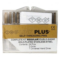 TMS LINK (Plus 2 in 1) (Regular), Parapulpális csap, világosbarna, aranyozott, Nemesacél, 0,675 mm, 24 darab