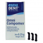 Omni (Compomer) (A3), Tömőanyag (Kompomer), Egyszeri dózis, röntgenopák, fényre keményedő, Kompomer, 250 mg, 20 darab