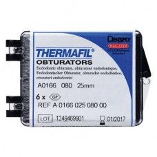 Thermafil (25 mm) (ISO 80), Obturator, ISO 80 röntgenopák, Guttapercha, műanyag, 25 mm, 6 darab
