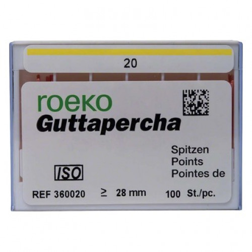 Guttapercha Spitzen, 10 darab, ISO 020