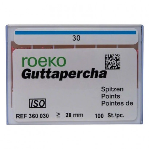 Guttapercha Spitzen, 10 darab, ISO 030