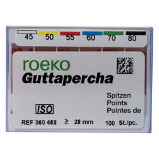 Guttapercha Spitzen Sortiment 100 darab, ISO 045-080