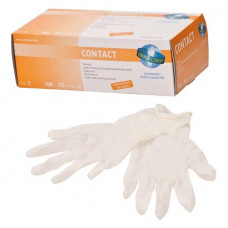 Contact (XS), Kesztyűk (Latex), nem steril, Egyszerhasználatos termék, Latex, XS, 100 darab