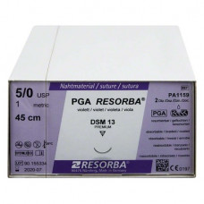 RESORBA® PGA Packung 24 Nadeln, violett, 45 cm, DSM13, USP 5/0