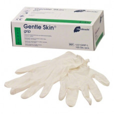 Gentle Skin (Grip) (L), Kesztyűk (Latex), nem steril, Egyszerhasználatos termék, Latex, L (nagy), 100 darab