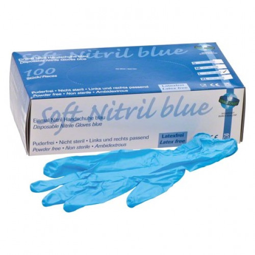 Soft Nitril (Blue) (L), Kesztyűk (Nitril), nem steril, élelmiszer alkalmas, Nitril, L (nagy), 100 darab