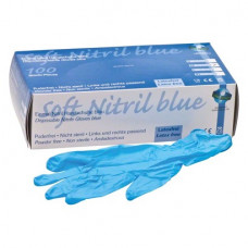 Soft Nitril (Blue) (M), Kesztyűk (Nitril), nem steril, élelmiszer alkalmas, Nitril, M (közepes), 100 darab
