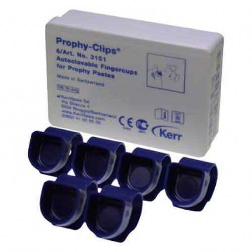 Cleanic Clip, Ujj-gyuru (Polírozó kehely), autoklávozható 134°C-ig, kék, Műanyag, 6 darab