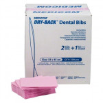 Dry-Back Dental Bibs, Szalvéták, rosé, 3-rétegu, 33 cm x 45,5 cm, 500 darab