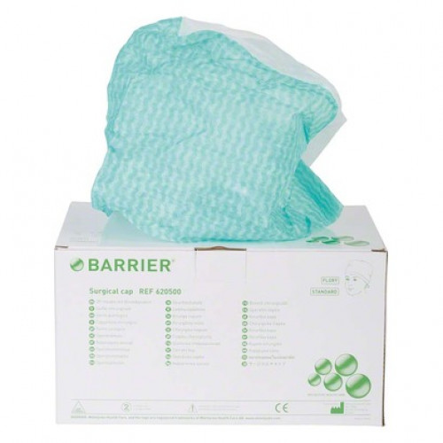 BARRIER® OP-Haube Flory - Packung 100 Stück grün/weiß