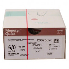 Monosyn® Quick Packung 36 Folien ungefärbt, 45 cm, USP 6/0, DSMP11