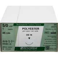 RESORBA® Polyester - 12 darabos csomag, , zöld, 45 cm, HRT 18, USP 5/0 - 8061D