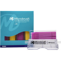 Microbrush® Applikatoren Plus Serie - Kit 400 Applikatoren rózsaszín/sárga, fein, 1 Dispenser - PF400KIT