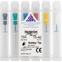 Hedström reszelő, NiTi SMG Sortiment, 25 mm ISO 015-040, 6 darab