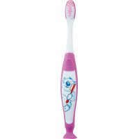 Kinderzahnbürste mit Saugfuss Packung 12 darab, Bär, pink