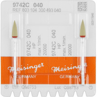 Diamantpolierer 9742, gyémánt-kerámia-polírozó, sárga, ISO 040, HP, 2 darab