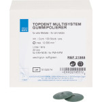 TOPDENT® Multisystem-Gummipolierer, 10 darab, grün, Ø 22 mm, weich, Linse, für EM und NEM