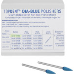 TOPDENT® DIA-BLUE-Polierer Packung 3 darab, blau, 4 x 13 mm, grob, Spitze, HP