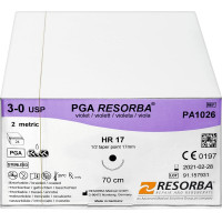 RESORBA® PGA - 24 darabos csomag, , lila, 70 cm, HR17, USP 3/0 - PA 1026