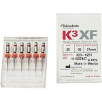 K3XF NiTi-Feilen, reszelő, kézi, 25 mm, Taper.08 ISO 040, 6 darab