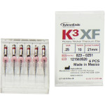 K3XF NiTi-Feilen, reszelő, kézi, 21 mm, Taper.10 ISO 025, 6 darab