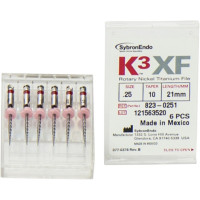 K3XF NiTi-Feilen, reszelő, kézi, 21 mm, Taper.10 ISO 025, 6 darab