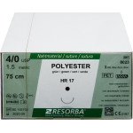 RESORBA® Polyester - 36 darabos csomag, , zöld, 75 cm, HR 17, USP 4/0 - 8023