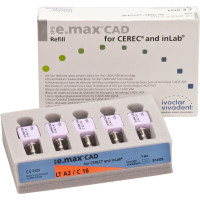 IPS e.max CAD Monolithic Solution for CEREC/inLab Packung 5 darab, A-D Gr. C16, A2 LT