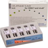 IPS e.max CAD Monolithic Solution for CEREC/inLab Packung 5 darab, A-D Gr. C16, D2 LT