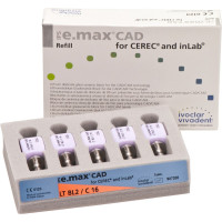 IPS e.max CAD Monolithic Solution for CEREC/inLab Packung 5 darab, A-D Gr. C16, BL2 LT