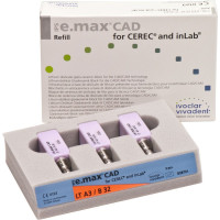 IPS e.max CAD Monolithic Solution for CEREC/inLab Packung 3 darab, A-D Gr. B32, A3 LT