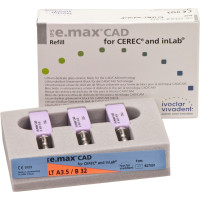 IPS e.max CAD Monolithic Solution for CEREC/inLab Packung 3 darab, A-D Gr. B32, A3,5 LT