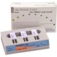 IPS e.max CAD Monolithic Solution for CEREC/inLab Packung 3 darab, A-D Gr. B32, BL2 LT