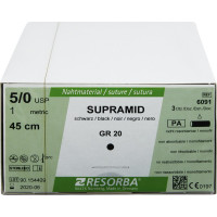 RESORBA® Supramid - 36 darabos csomag, , fekete, 45 cm, GR 20, USP 5/0 - 6091 RESORBA® Supramid - 36 darabos csomag, , fekete, 45 cm, GR 20, USP 5/0 - 6091