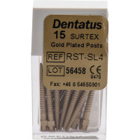 Classic Surtex vergoldete Wurzelstifte - Packung 15 Stück 17 mm, Ø 1,5 mm, Größe 4 - RST-SL4