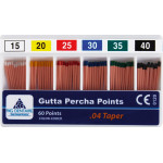 FKG Guttapercha Sortiment, Taper.04 ISO 015-040, 60 darab FKG Guttapercha Sortiment, Taper.04 ISO 015-040, 60 darab