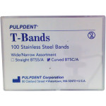 PCA T-Bands - matricaszalag, 100 db, széles, hajlított, sárgaréz