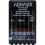 Verifier (Test eszköz) (25 mm) (4 %) (ISO 80), Fogantyú - műanyag ISO 80 autoklávozható, ISO színkódolt, Nikkel-titán, 25 mm, 6 darab