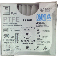 PTFE Nahtmaterial - 12 darabos csomag, 75 cm, Stärke 5/0, 3/8 Kreis, 12 mm - 32.Z3151.00